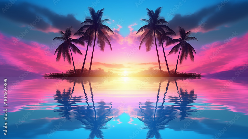 Obraz premium Palm Trees at Sunrise