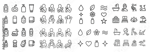 Minimalist skincare and hygiene icons