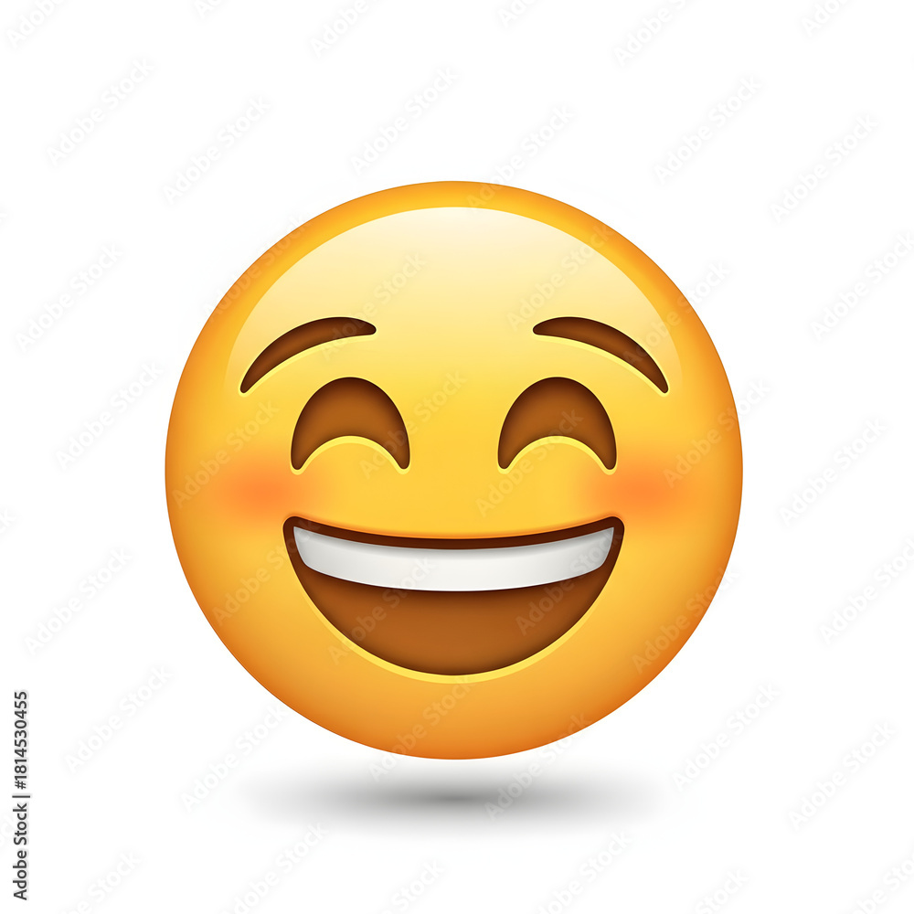 Fototapeta premium single vector expression, sign, funny, comic happy smiley face,sad, laugh, 3d, design, joy, happiness, illustration, face