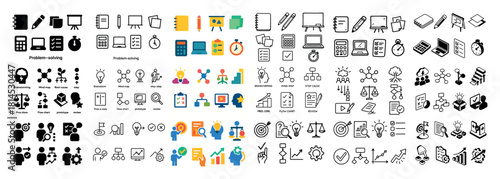 Problem-solving icons collection