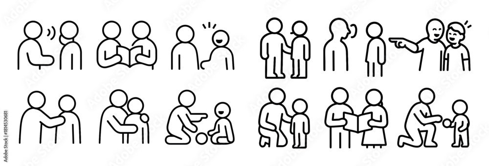 Naklejka premium Family Communication Icons
