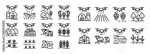 Agricultural Drone Icons