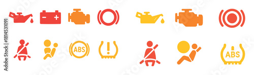 Car Dashboard Icon Set