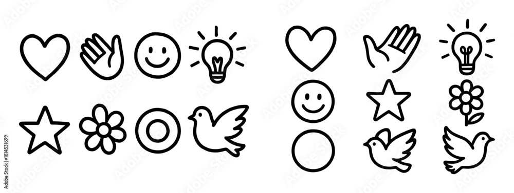 Naklejka premium Caring Symbols Grid