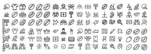 American football icon set collection