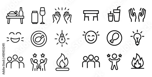 Minimalist BBQ Icons