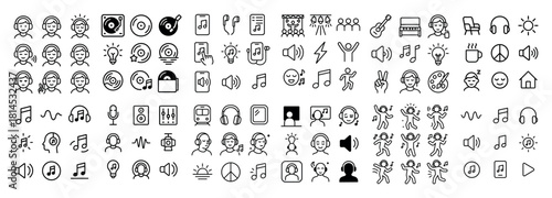 Variety of music and audio icons