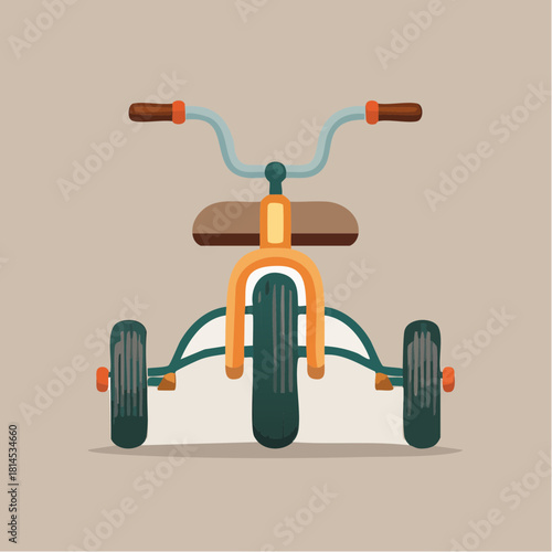 Child's tricycle on neutral background