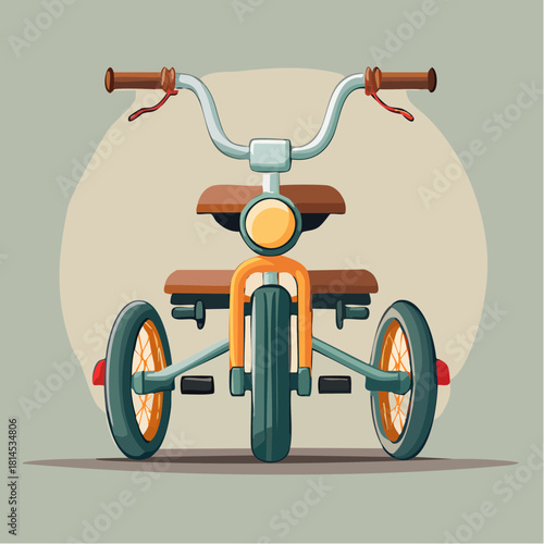 Child's tricycle front view