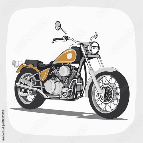 Classic motorcycle on white background