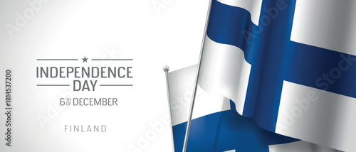 Finland happy independence day greeting card, banner vector illustration