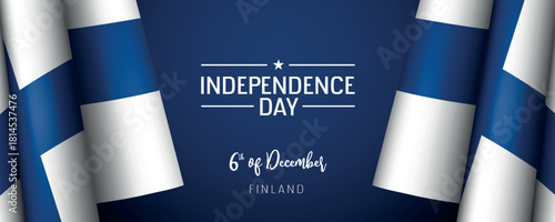 Finland independence day vector banner, greeting card