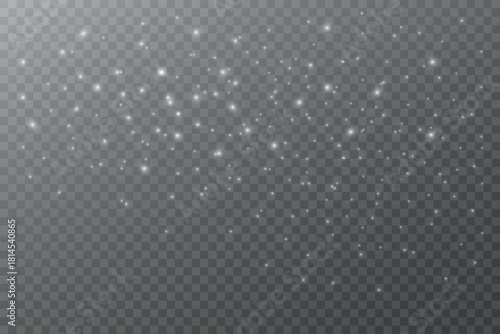 Light effect with glitter particles.Christmas dust.White sparks shine with special light.
