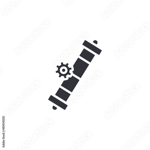 A shock absorber icon symbolizing suspension systems, automotive damping components, stability control, and mechanical engineering design.