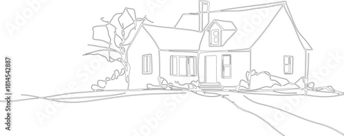 house sketch drawing vector silhouette design made by hand drawn various sketch lines.