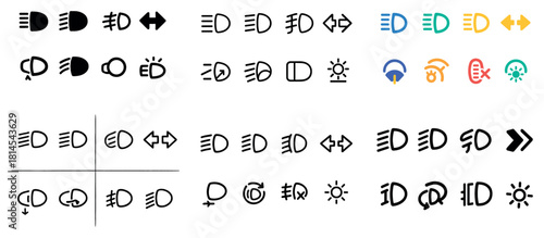 Car dashboard warning light symbols