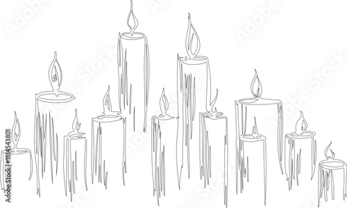 set of black and white silhouettes of lamps vector with various sketch art or line art of geometric lines.