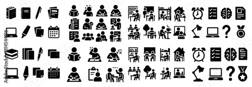 Various education and office icon set collection