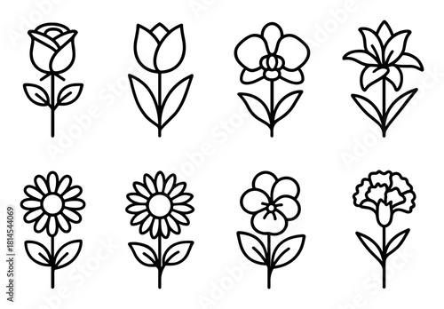 Minimalist Flower Care Icons
