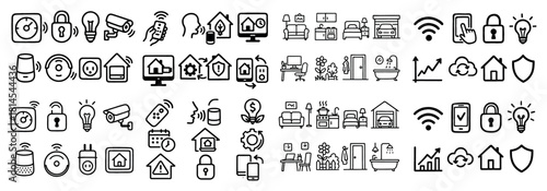 Smart home icons collection for automation and security