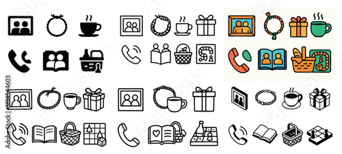 Variety of communication and gift icons