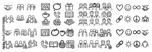 Diverse people icons and symbols collection