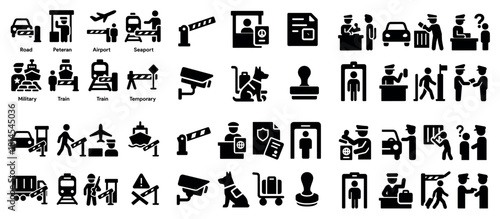 Transportation and security icons collection