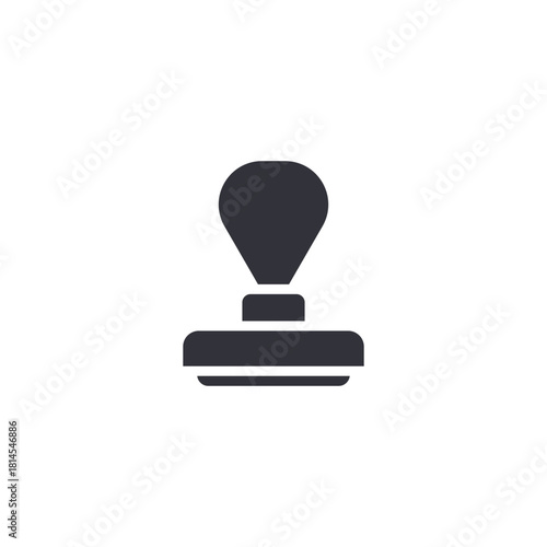 Traditional rubber stamp icon, commonly used to represent approval, certification, official documents, authorization, verification, administrative tasks, and bureaucratic processes in a solid glyph st