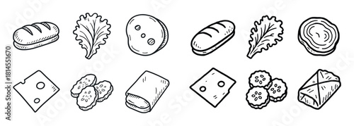 Sandwich Sketch Icons