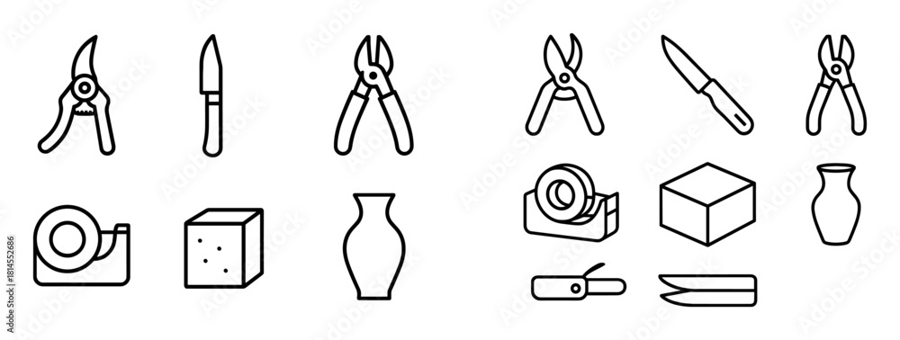 Obraz premium Florist Tool Icons