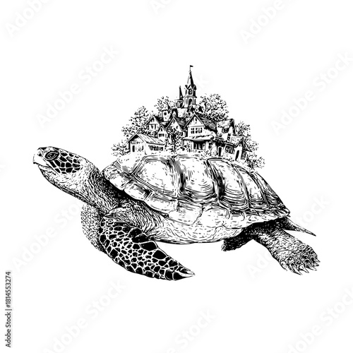 Ever wondered where turtles go on vacation? this one's got a whole town on its back! share if you love turtles!