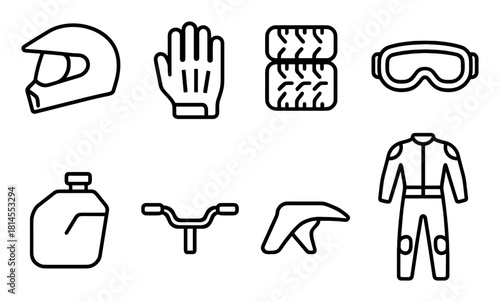 Quad Bike Icon Set