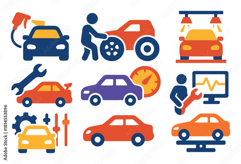 Fototapeta premium Car Tuning Icons