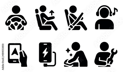 Car Interior Icon Set