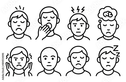 Minimalist Sleep Deprivation Icons