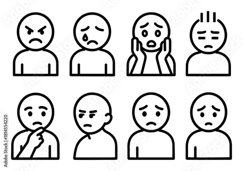 Minimalist Negative Emotions Icons