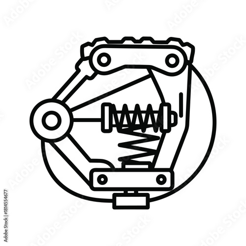 Line icon of a resealable plastic bag containing coffee bean with a percentage symbol inside, isolated on