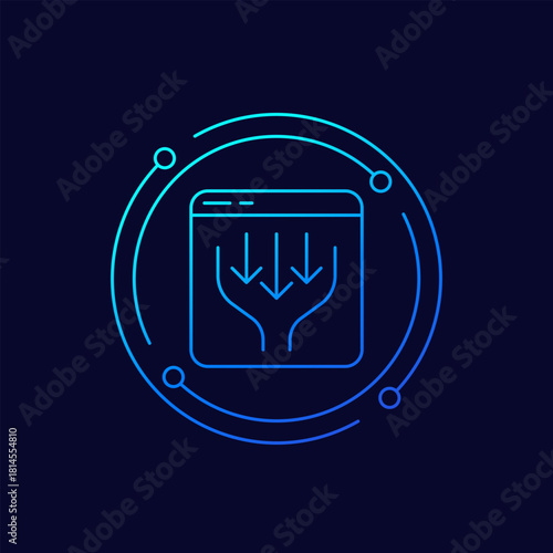 Bottleneck icon, linear vector design
