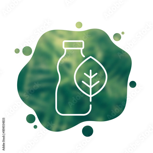 Bioplastics icon with a bottle, line design