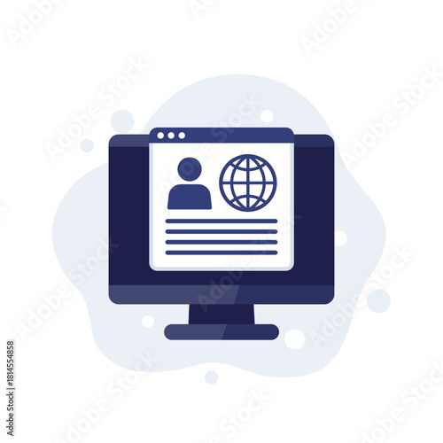 customer portal icon, support platform vector design