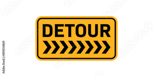 detour road sign, vector design on white