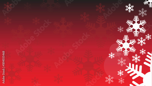 Christmas background with bowknot decorated with stars and snow. Illustration background