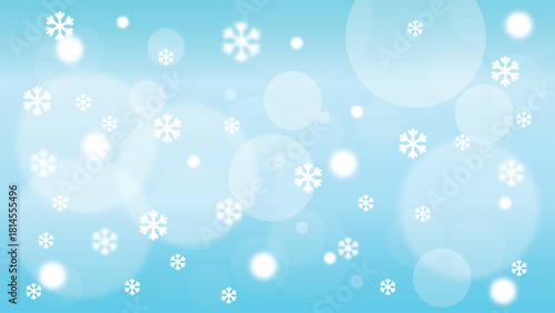 Christmas background with bowknot decorated with stars and snow. Illustration background