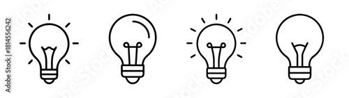 Lightbulb idea concept vector icons. creative solution symbol.