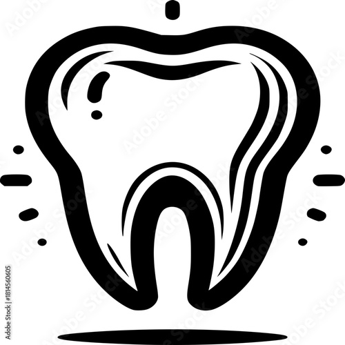 Healthy Tooth Icon: A graphic illustration of a healthy tooth, radiating a sense of wellness and dental hygiene.