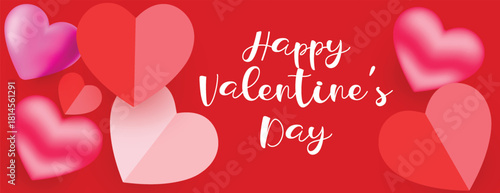 Valentine’s Day social media cover featuring modern heart graphics, romantic love theme, creative template layout, perfect for greeting card design and celebration party banner promotions