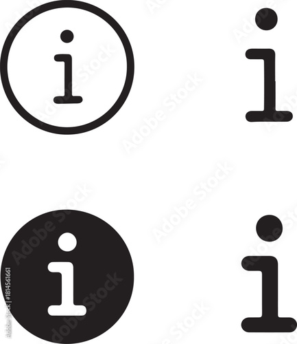 Isolated Info Icon, Info Icon, Info Icon information symbol, help interface, black vector knowledge symbol, guidance design for buyers