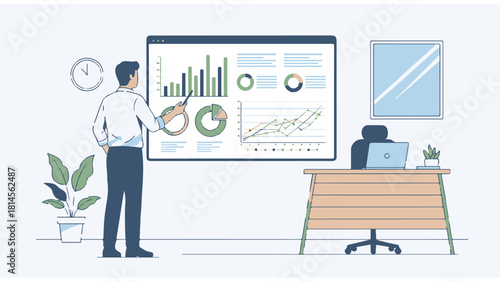 businessman on a desk with a laptop