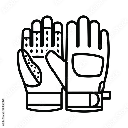 Outline icon of a pair of protective gloves, isolated on