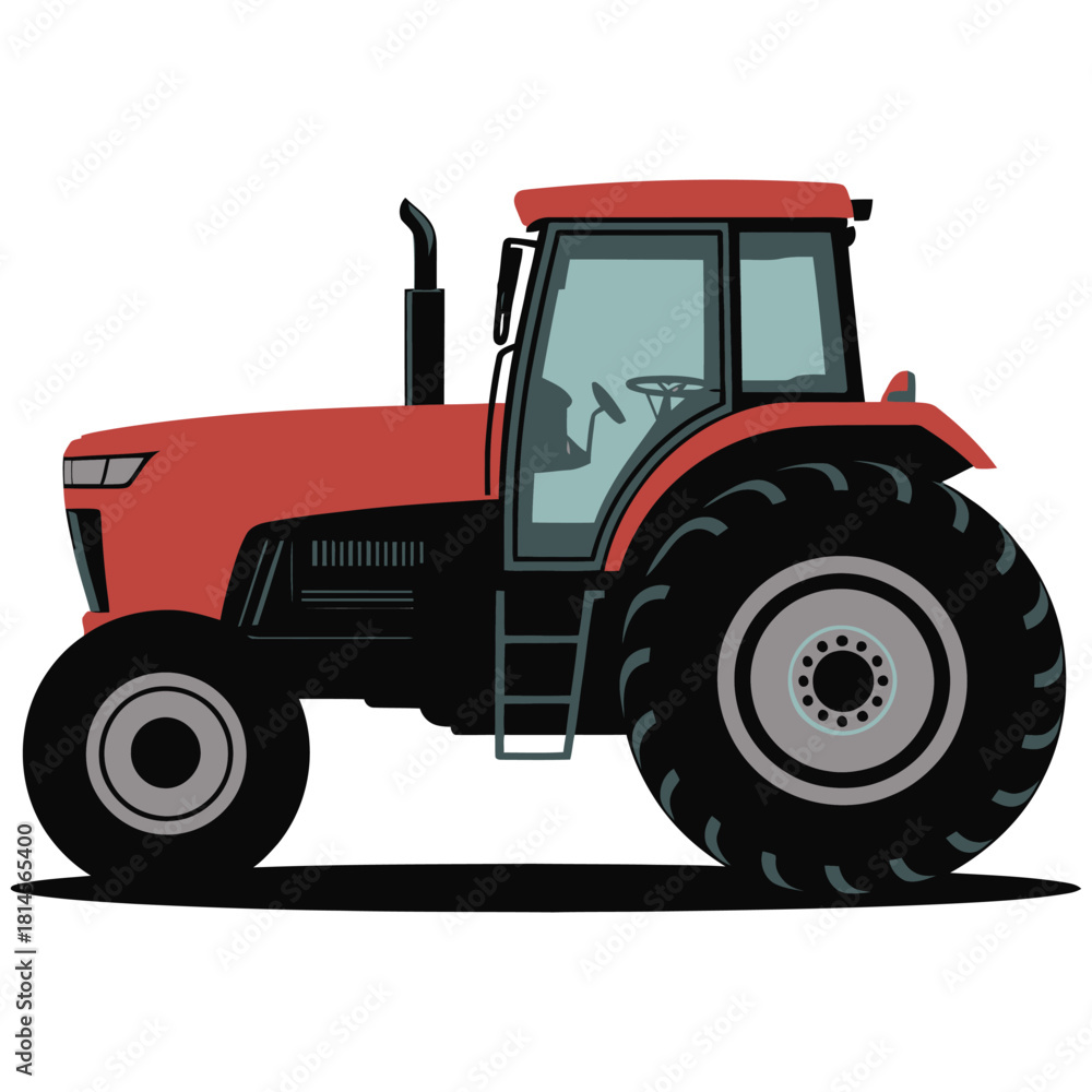 Obraz premium red tractor isolated